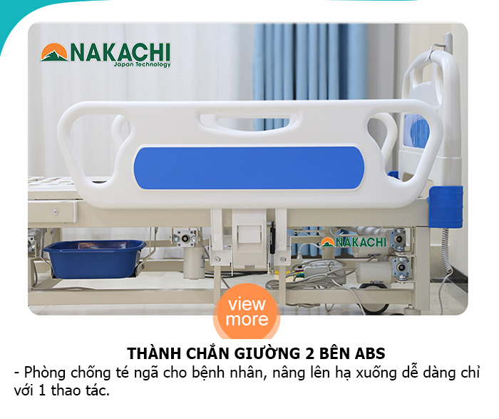 lan can dễ đóng mở Giường Y Tế Đa Năng Điện Cơ Nakachi NC-04DC